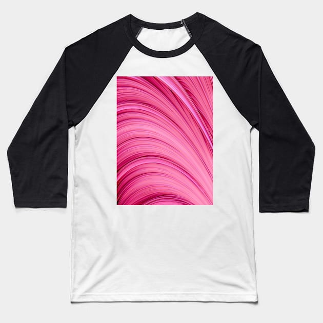 Bubble-Gum Pink Abstract Art Strands Baseball T-Shirt by love-fi